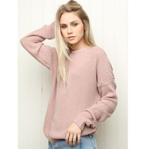 Brandy Melville Pink Crew Neck Sweater